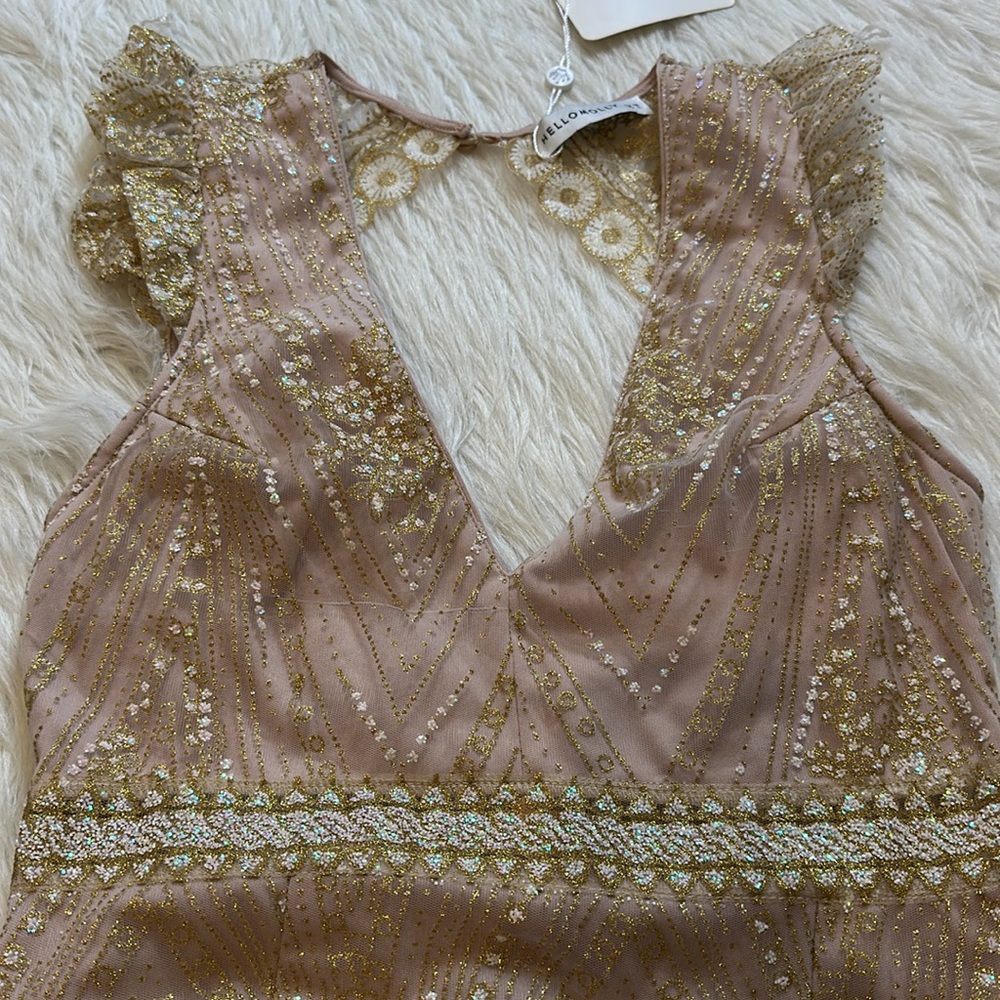 Hello Molly MATCH ME DRESS CHAMPAGNE NWT Size Large - Picture 9 of 12